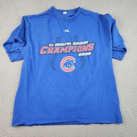 Majestic Other - Chicago Cubs Shirt Mens Large MLB Baseball Champions 2008 Central Division Tee
